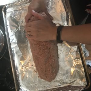 Shape Turkey Mixture into a Loaf Shape