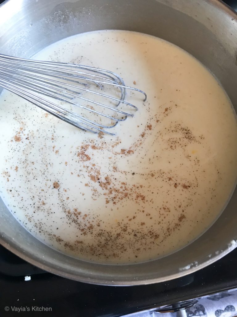 Yiayia's Pastitsio - Add in Salt, Pepper, and Nutmeg
