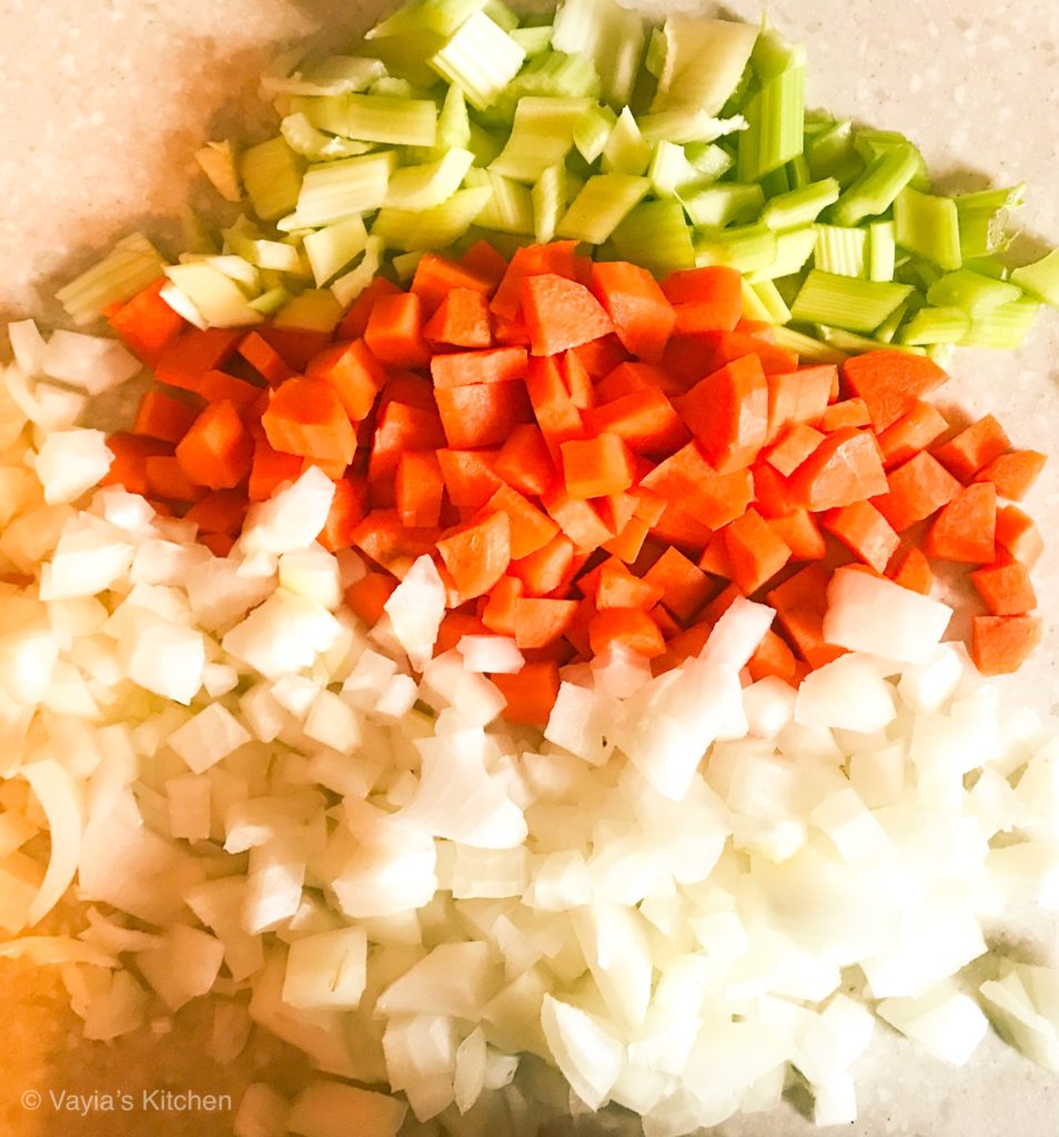 Chop Onion, Carrot and Celery