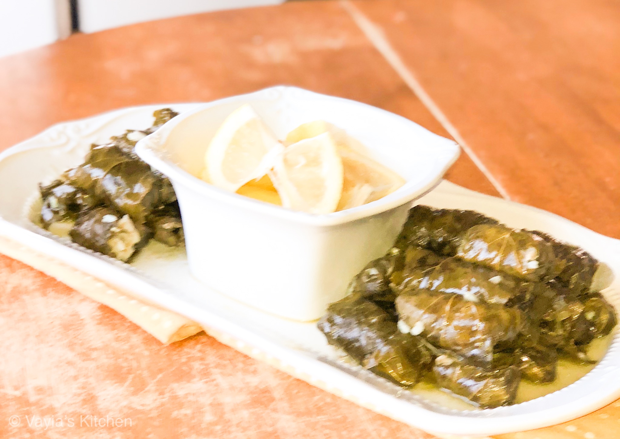 Greek Stuffed Grape Leaves with Meat and Rice Recipe (Dolmades)