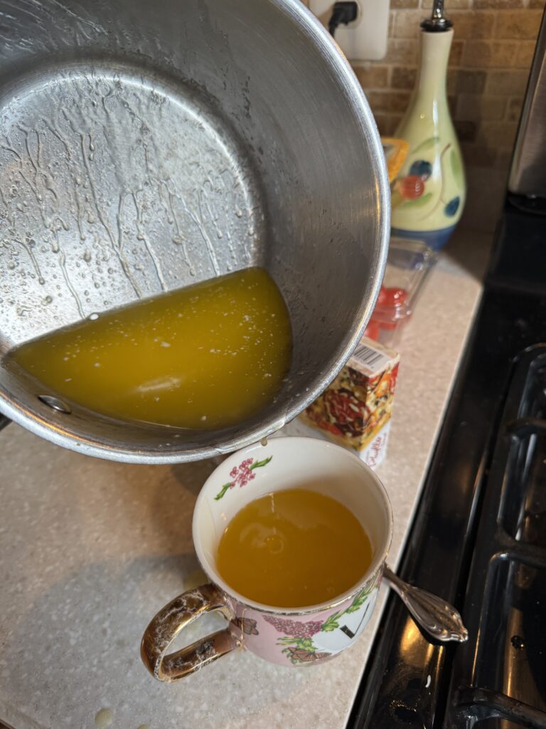 Image of clarifying melted butter