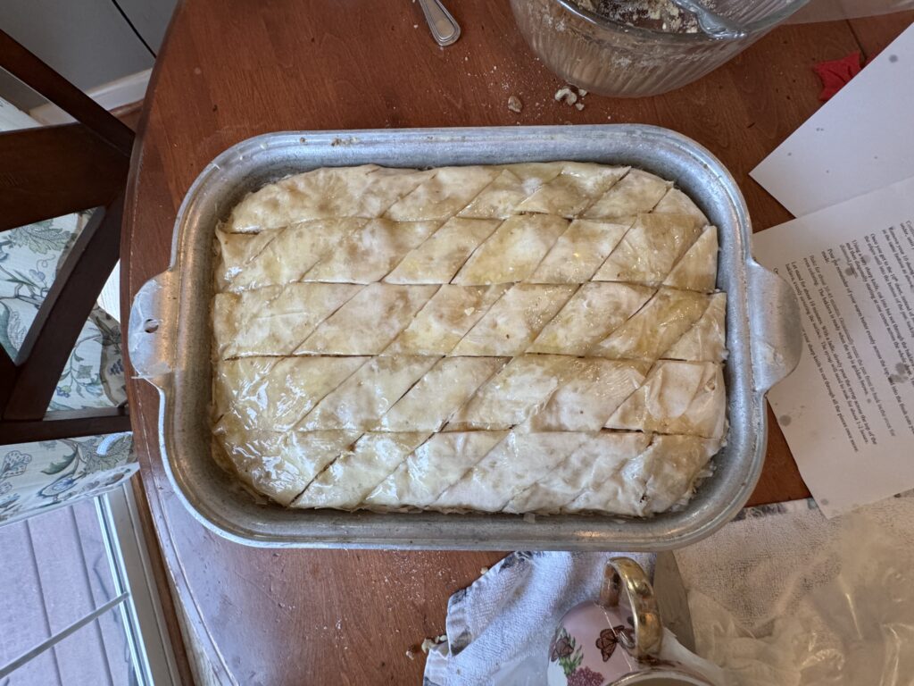 Baklava ready for the oven